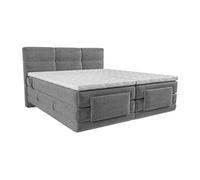 Vente-unique - Ensemble Complet boxspring tête de lit capitonnée + sommiers Relaxation électrique + Matelas + surmatelas - 2 x 90 x 200 cm - Tissu - Gris Clair - LODI de Palacio