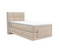 Ensemble complet boxspring tête de lit capitonnée + sommiers relaxation électrique + matelas + surmatelas - 100 x 200 cm - Tissu -