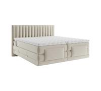 Ensemble complet boxspring tête de lit coutures verticales + sommiers relaxation électrique + matelas + surmatelas - 2 x 90 x 200 cm