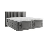 Ensemble complet boxspring tête de lit coutures verticales + sommiers relaxation électrique + matelas + surmatelas - 2 x 90 x 200 cm
