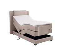 Vente-unique - Ensemble Complet boxspring tête de lit + sommiers Relaxation électrique + Matelas + surmatelas - 100 x 200 cm - Tissu - Beige - Castel II de Palacio