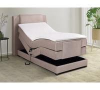 Vente-unique - Ensemble Complet boxspring tête de lit + sommiers Relaxation électrique + Matelas + surmatelas - 100 x 200 cm - Tissu - Beige - Castel II de Palacio