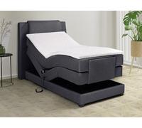 Ensemble complet boxspring tête de lit + sommiers relaxation électrique + matelas + surmatelas - 100 x 200 cm - Tissu - Anthracite - CASTEL II de PALACIO