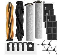 Ensemble complet d'accessoires pour Dreame pour X50 Pro avec brosse à rouleau double, brosses latérales, filtres, serpillères et sacs à poussière conçus pour un nettoyage efficace du sol et une