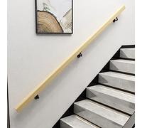 Ensemble complet de main courante en bois, maison contre le mur, rampes de loft intérieures et extérieures, rampes d'escalier en bois antidérapantes, tige de support couloir(Wood Color,60cm)
