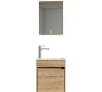 Ensemble complet de meubles de salle de bain HOME DELUXE BORKUM – Chêne, MDF (48 x 25,5 x 45 cm) | Ensemble élégant pour petites salles de bain