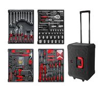 Ensemble complet d'outils for la maison, 254 pièces, roulant polyvalent | Kit d'outils for boîte de réparation et d'entretien professionnelle avec roulettes
