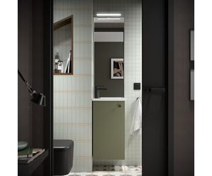 Ensemble complet meuble, vasque, miroir et applique 40cm Green Satin MARVILLE - SALGAR 104996