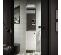 Ensemble complet meuble, vasque, miroir et applique 40cm White Gloss MARVILLE - SALGAR 99146