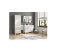 Ensemble complet salle de bain avec meuble vasque 100 cm + 2 éléments - Cintra White