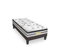 Ensemble CONCORDE Matelas Ressorts Ensachés - Sommier Kit Gris - 80x200 cm