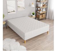 Ensemble CONFORT+ sommier + matelas 160x200 cm, hauteur 17 cm, mousse polyuréthane, confort équilibré, 4 pieds inclus.