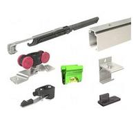 Ensemble coulissant SAF 80A MANTION pour porte 10-20 Kg - Rail 1.95m + 1 amortisseur M65S - SAF10-80-195-1 Noir G