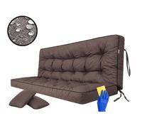 Ensemble coussin épais imperméable 150 cm + 2 oreillers - Marron foncé