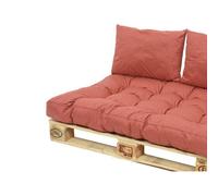 Ensemble coussin d'extérieur palette rouille - jardideco