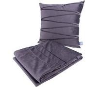 Paris Prix Ensemble Coussin & Plaid Paulina - Gris Graphite