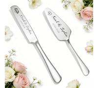 Ensemble couteau et pelle à gâteau mariage personnalisé, set découpe patisserie gravé sur mesure, cadeau unique pour mariages, fiançailles (Couteau à gâteau de mariage)