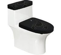 Ensemble couvercle de toilette extensible et housse de réservoir en forme de queue de scorpion - Décoration de salle de bain en forme de U ovale
