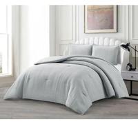Ensemble couvre-lit Lavella 3 pièces gris 240 x 250 cm coton microfibre polyester