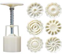 Ensemble créatif Ibzoa® pour biscuits et gâteaux – 6 emporte-pièces à biscuits + pistolet à décorer, en ABS de qualité alimentaire, dimensions d'environ 4,5 x 4,5 x 3 cm, idéal pour les gâteaux de lun