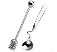 Ensemble Cuillère à Miel : Design Courbé Anti-Dérapant pour Pots, pour facile à Nettoyer, 16cm