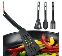 Ensemble cuillère et spatule de cuisine - Ustensiles de cuisine anti-rayures | Ensembles d'ustensiles de cuisine | Ustensiles de cuisine en nylon | Ustensile de cuisine à fente anti-rayures | Cuillère
