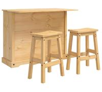 Ensemble Cuisine Îlot avec tiroir 3 pcs Cire de Miel Pin massif