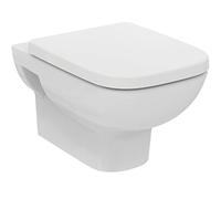 Ensemble cuvette WC suspendue Ideal Standard i.life A, WC suspendu avec chasse d'eau complète CL1 3,9-6 l/min, sortie horizontale, sans bride, gain de place - Blanc (360 x 545 x 380 mm)