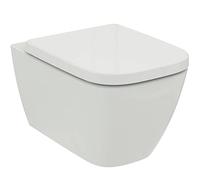 Ensemble cuvette WC suspendue Ideal Standard i.life B, WC suspendu avec chasse d'eau complète CL1 3,9-6 l/min, sortie horizontale, sans bride, gain de place - Blanc (360 x 545 x 380)
