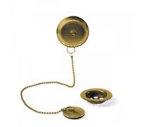 Ensemble d’accesoires pour baignoire diam.70 mm avec chaînette 42 cm OR MAT - TRES 03474501OM