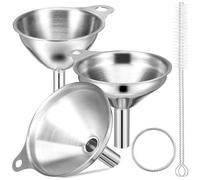 Ensemble D’entonnoirs en Acier Inoxydable, Petit et Grand, Argenté | Lot de Set de Pièces, Brosse de Nettoyage Incluse, Usage la Cuisine et Remplissage de Bouteilles, Design Renforcé
