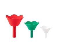 Ensemble d ' entonnoirs en silicone de qualité alimentaire, 3 pièces, avec floral, étanche pour un facile de liquide, entonnoir à huile flexible lavable lave-vaisselle