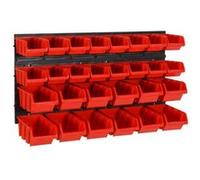 Ensemble d étagères d atelier 30 pcs Rouge et noir 77x39 cm PP Rouge G