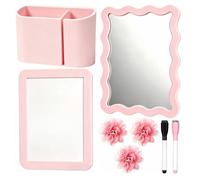Ensemble d ' organisation de casier avec, marqueurs | Tableau blanc pour notes de casier, pour petits objets, panneau réfléchissant à cadre ondulé, fleur