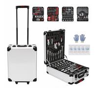 Ensemble d’outils - valise trolley en aluminium - ensemble d'outils mécaniques de 799 pièces - quatre couches de stockage d'outils