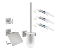 Ensemble d'accessoires 3-in-1 pour WC GROHE Start Cube supersteel + 3 GROHE QuickGlue