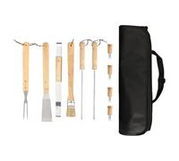 Ensemble d'accessoires de barbecue - 10 pièces - Batterie de cuisine - Avec spatule et pince - Portable - Avec sac de rangement - Pour fêtes de jardin