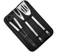 Ensemble d'accessoires de barbecue 3 pièces en acier inoxydable - Ensemble d'ustensiles de barbecue haut de gamme dans un étui en aluminium - Kit de cadeaux de grillades parfait pour Da