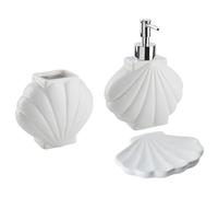 BELIANI Ensemble d'accessoires de salle de bains dolomite blanche porte-savon moderne porte-savon porte-brosse à dents