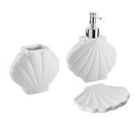 BELIANI Ensemble d'accessoires de salle de bains dolomite blanche porte-savon moderne porte-savon porte-brosse à dents