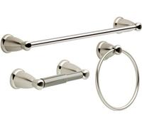 Ensemble d'accessoires de salle de bain 3 pièces en laiton vieilli, finition satinée/nickel
