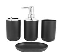 Ensemble D'accessoires de Salle de Bain 4 Ensembles de Salle de Bain Noir Mat Comprenant Un Distributeur de Savon et Un Plateau de Porte-Savon et Un Porte-Brosse à Dents et Une Tasse