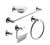 ENSEMBLE D'ACCESSOIRES DE SALLE DE BAIN CHROMÉ DE 5 PIÈCES NECESSARY