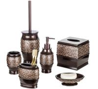 Ensemble d'accessoires de salle de bain Creative Scents Braunes – Ensemble de 6 pièces pour la salle de bain
