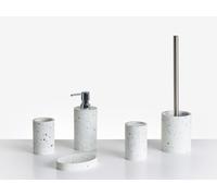 Ensemble d'Accessoires de Salle de Bain en Polyrésine 5 Pièces Distributeur
