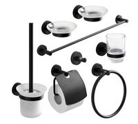 ENSEMBLE D'ACCESSOIRES DE SALLE DE BAIN FINITION NOIR MAT NECESSARY