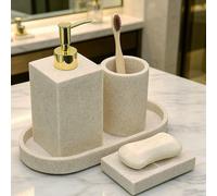 Ensemble d'accessoires de salle de bain, organisateur de vanité de salle de bain haut de gamme, librement combinable, à la mode et pratique, composants multiples : bouteilles distributrice, porte-bros