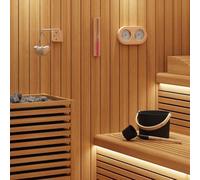 Ensemble d'accessoires de sauna 5 pièces noir avec seau en aluminium, louche, thermomètre, hygromètre, sablier et bol aromatique pour bien-être, spa, bain à vapeur, détente et accessoires d'infusion