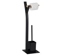 Ensemble d'accessoires de toilette, autoportant, 72 x 20 x 20 cm, noir