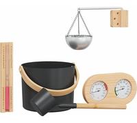 vidaXL, ensemble d'accessoires pour sauna, 5 pièces, noir